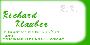 richard klauber business card